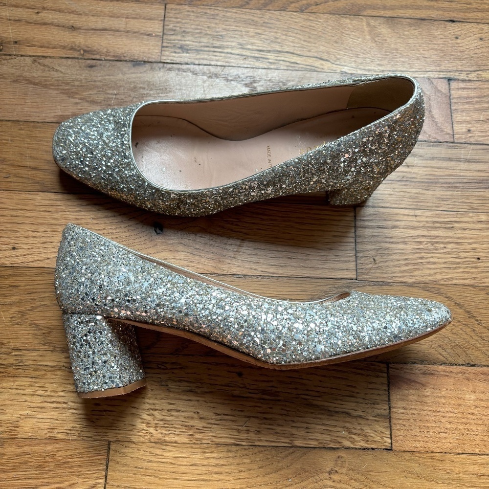 Kate Spade Dolores Block Heel Silver Size 7